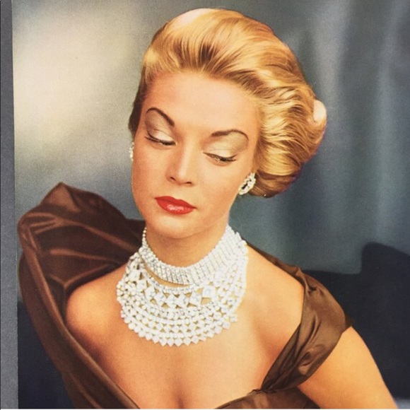 ! 1 Page/2 Sides VTG 1951 Photo Book, Models in Sun Hat, Diamonds & Brown Silk - Picture 4 of 4